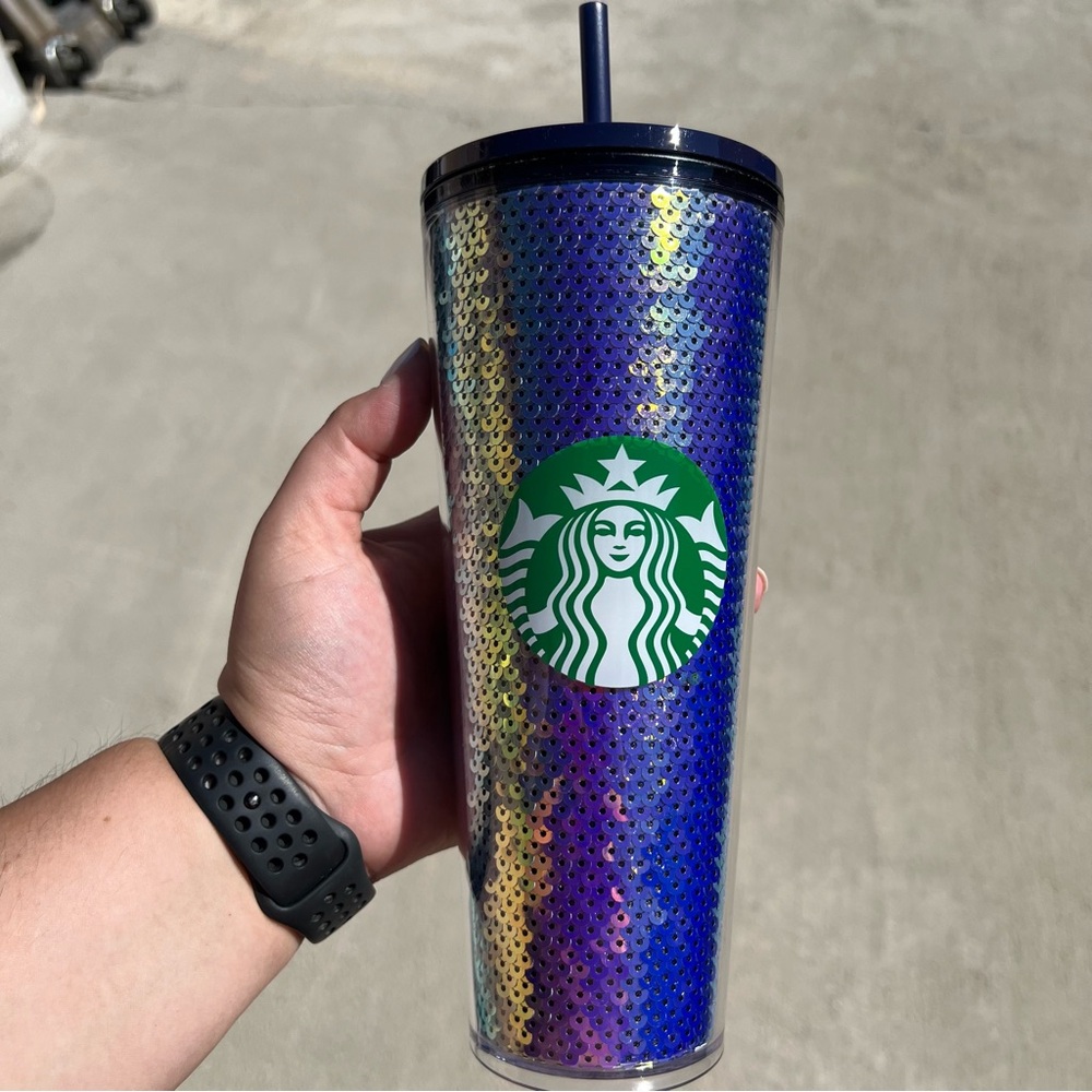 Starbucks Venti Purple Sequins Tumbler Cold Cup - NWT